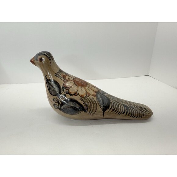 2 Vintage Tonala Bird Figurines Ceramic Hand Painted Mexican Folk Art Pottery - Picture 3 of 15